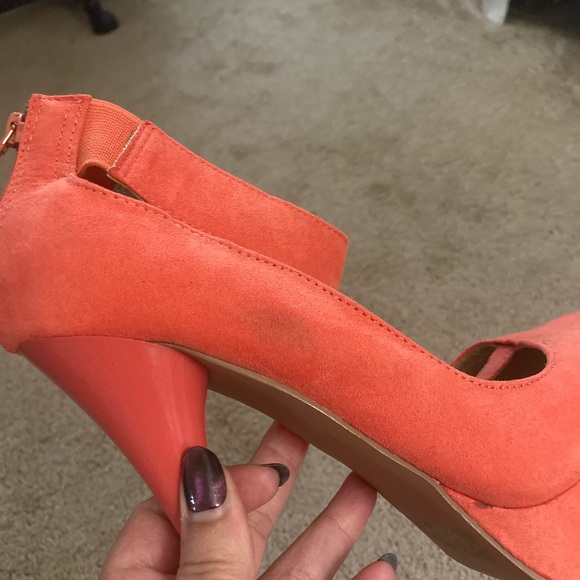 Charlotte Russe peach suede platform stilettos - Picture 6 of 9